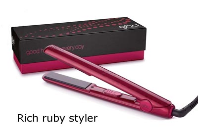 ghd metallic red straightener