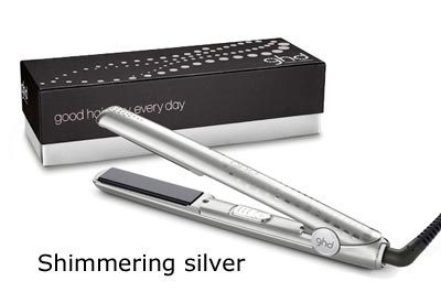 ghd metallic silver straightener
